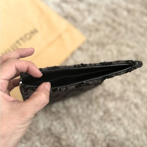 Rare Luxury LOUIS VUITTON Sunshine Express Clutch Wool Sequins Leather Pouch - Picture 9 of 11